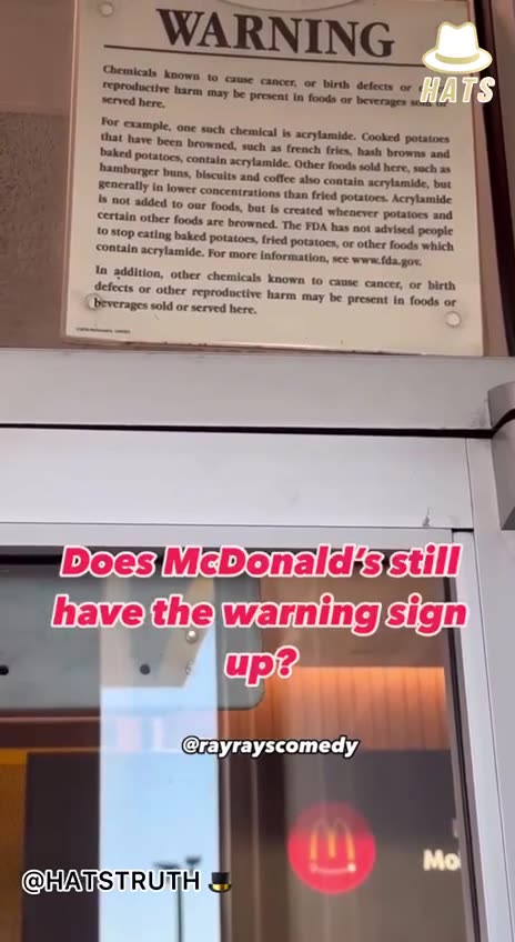 Why are McDonald's restaurants putting up signs warning customers that "chemicals
