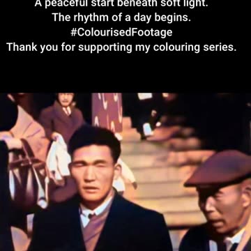 1937 Japan Morning Streets and People Beginning Their Day #ColourisedHistory