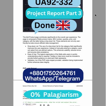 Student Work (Report) | UA92-332 Part 3 Human Elements in System Design | University Academy 92, UK