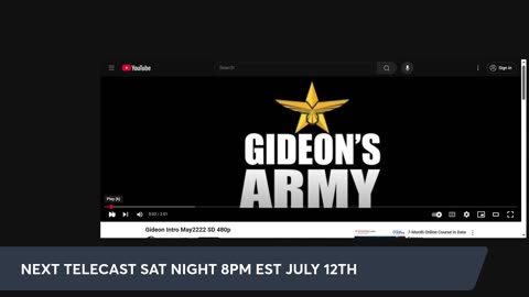 GIDEONS ARMY SPECIAL SATURDAY NIGHT LVE WITH 107!!! 7/12 @ 8PM EST!!