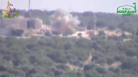 Syria War Idlib governate, Konkurs vs. T-55, hit (Ahrar al-Sham) 2013.05.22