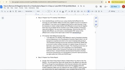 How to Remove All Negative Items On a ChexSystems Report In 4 Days or Less With FCRA § 605(b) Block