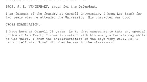 PROF J E VANDERHOEF, Sworn In For The Defendant, 129th To Testify