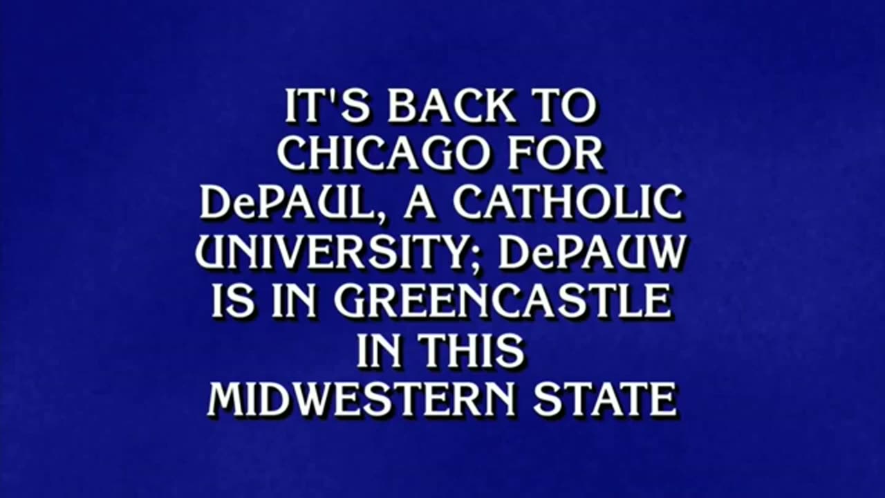 May 25, 2017 - DePauw University is Game Show Answer