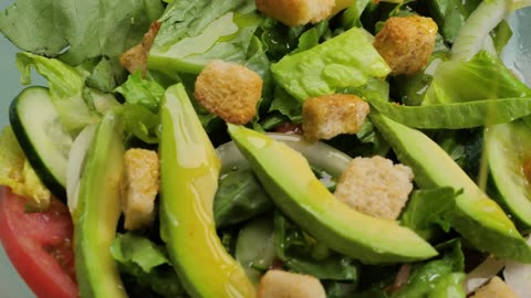Detailed view of a healthy salad