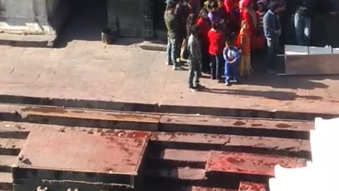 Pyre funeral in Bagmati River, Pashupatinath Temple, Kathmandu