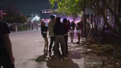 Wild Fight breaks out 11-6-2022 7th Street Fort Worth Texas
