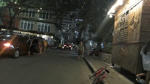 Lovely Night on Guerrero Street in Manila City in the Philippines