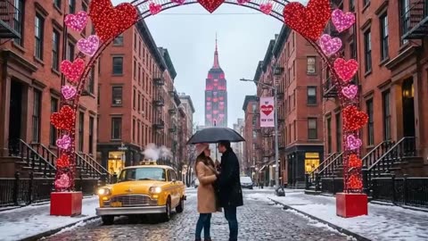 Couple Kiss Street New York City