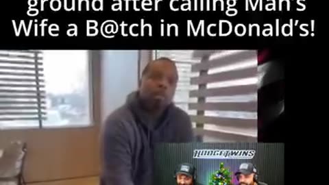 White Guy Stands his ground after calling Man’s Wife a B@tch in McDonald’s!