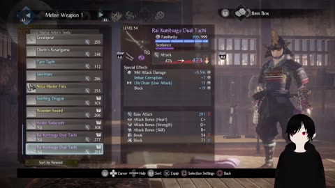 Nioh 2 part 5 messing with weapons and my stats