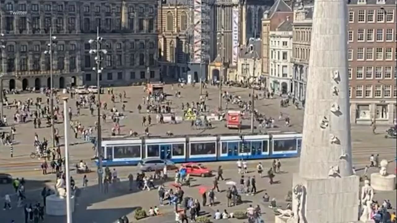 Seconds before 'human fireball' blows up his car in Amsterdam