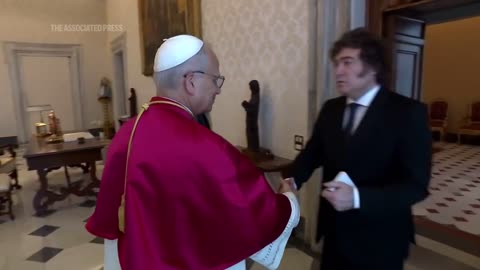 Pope Leo XIV meets with Argentina President Javier Milei at the Vatican
