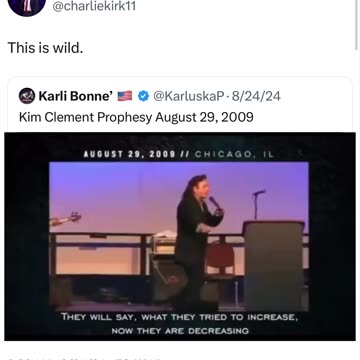 Charlie Kirk shares Kim Clement