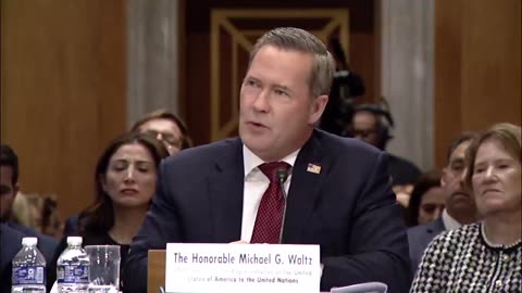 Michael Waltz answers questions at Sen Arms Committee confirmation hearing