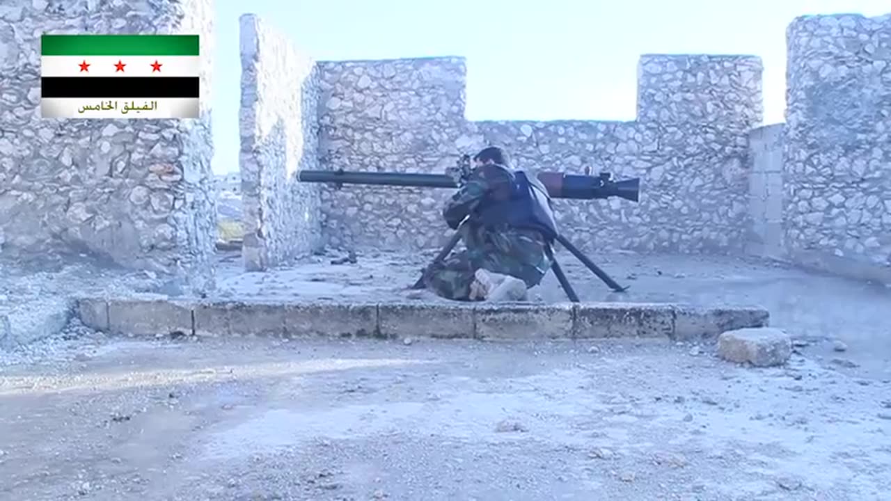Syria War Al-Dabaan CP S. Idlib SPG-9 recoiless rifle vs BMP-1 hit (FSA Division 13) 2014.10.19