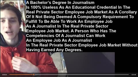 A Bachelor’s Degree In Journalism Is 100% Useless As An Educational Credential In Job Market