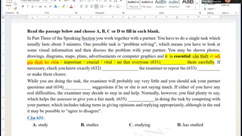 TIẾNG ANH BUỔI 24 : LUYỆN ĐỀ