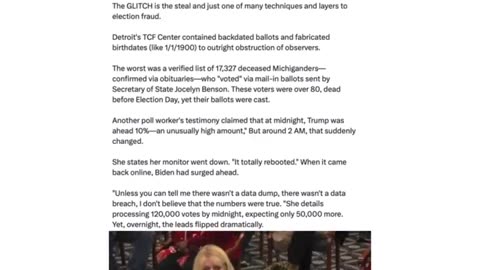 2020 Glitch & Steal-17k dead voters, some born in 1900-MASSIVE VOTE DUMPS after 'Glitch' then Reboot
