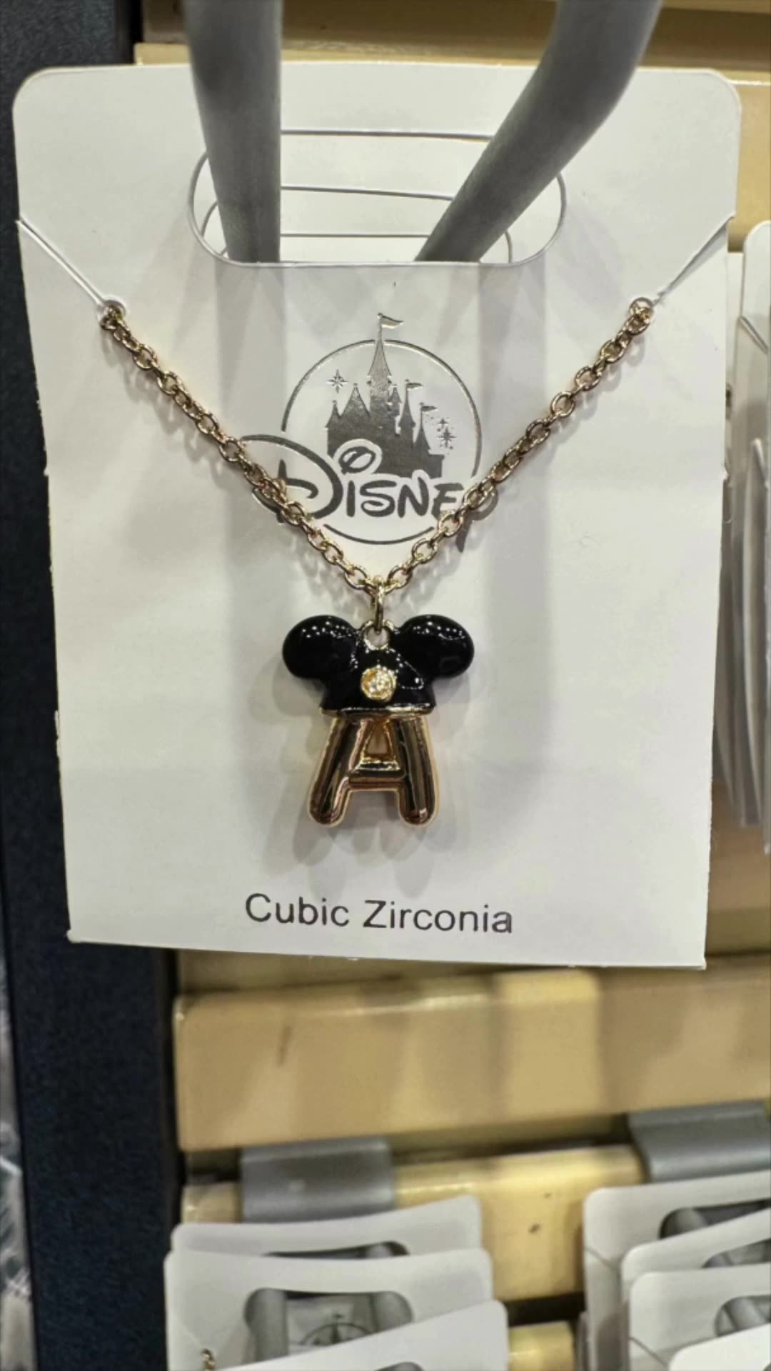 Disney Parks Mickey Mouse Letter A Cubic Zirconia Gold Color Necklace #shorts