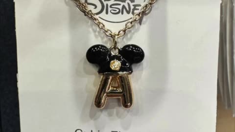 Disney Parks Mickey Mouse Letter A Cubic Zirconia Gold Color Necklace #shorts