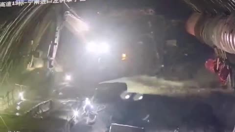 Workers narrowly escaped when a sudden flood hit the under-construction Ningnan Tunnel on China’s
