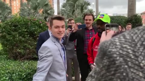 Nick Fuentes trying to agitate the system by confronting Ben Shapiro