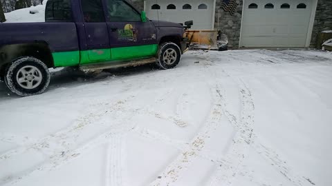 Snow plowing residential drive way