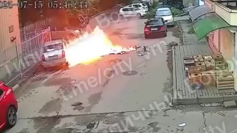 🔥🚗 Ukraine Russia War | Debris from UAV Crash Sets Car on Fire in Voronezh | RCF