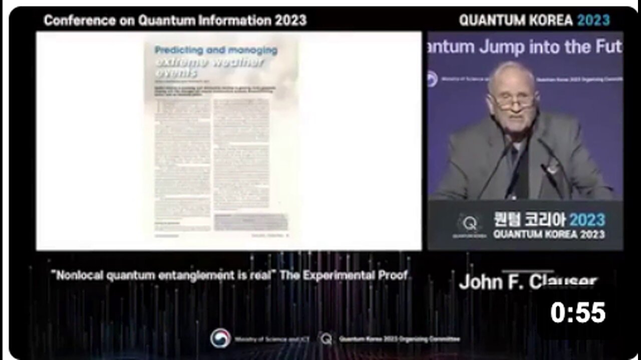 Dr. John F. Clauser, a joint recipient of the 2022 Nobel Prize in Physics on climate change