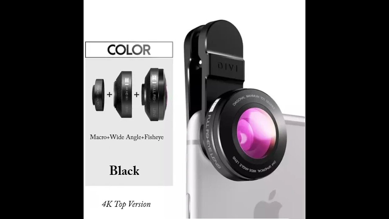 3-in-1 Cell Phone Lens Attachment Kit_ 230° Fisheye Lens + 15X Macro Lens + 0.12X Wide Angle Lens