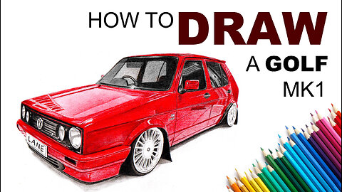 How To Draw a Cool Car With Cheap Colour Pencils.