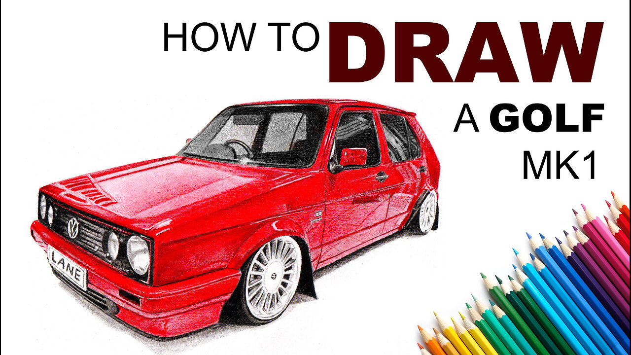 How To Draw a Cool Car With Cheap Colour Pencils.