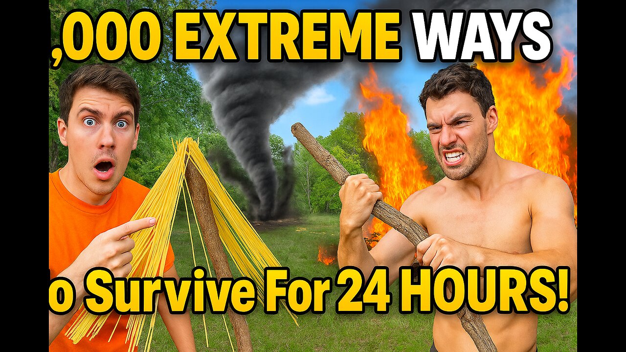 1,000 EXTREME WAYS To Survive For 24 HOURS! 🌪🔥💪