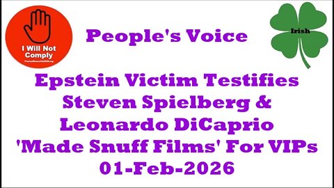 Epstein Victim Testifies Spielberg & DiCaprio 'Made Snuff Films' For VIPs 01-Feb-2026