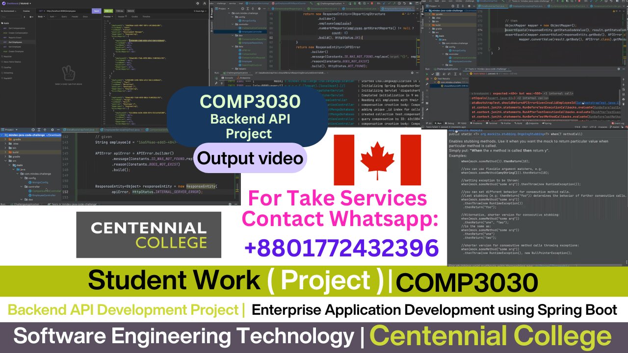 Client Work (Project) | COMP3030 Backend API Development | Centennial College