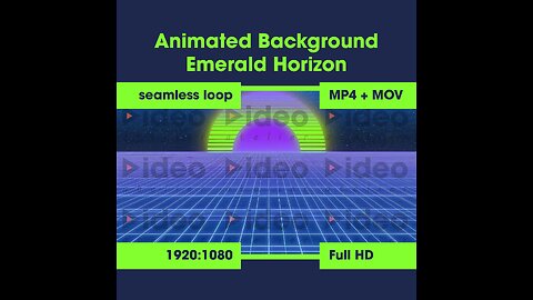 🧑‍🎤Emerald Horizon • Zoom Teams Streamer Background Neon Club Office Seamless Virtual Ambient Modern