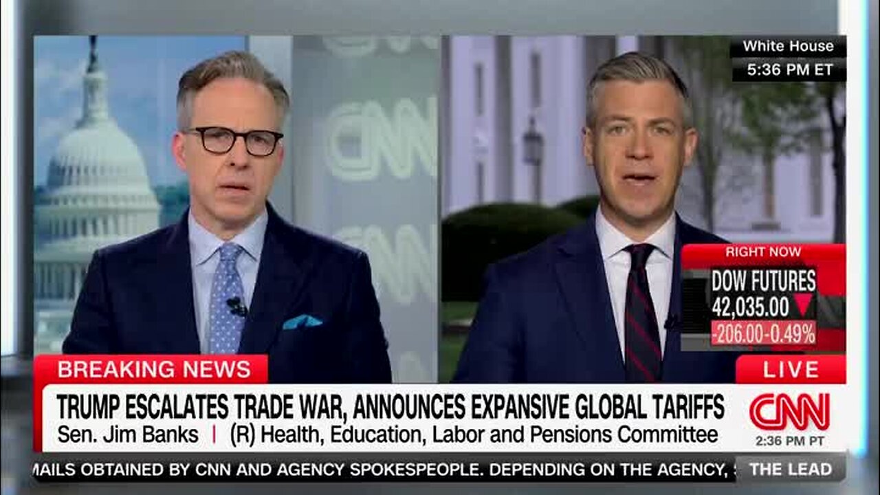 CNN’s Tapper Presses Sen. Banks on His Viral Exchange with Fired HHS Employee: ‘Do You Have Any Evidence that He‘s a Left-Wing Activist?’