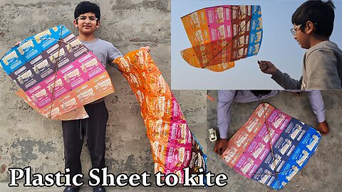 making a 1.5 Tawa Kite from Waste Plastic Sheet | Big Kite Flying Test