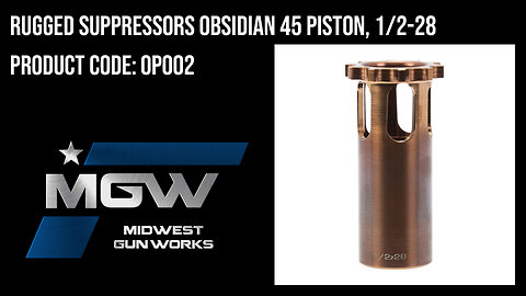 Rugged Suppressors Obsidian 45 Piston, 1/2-28 - OP002