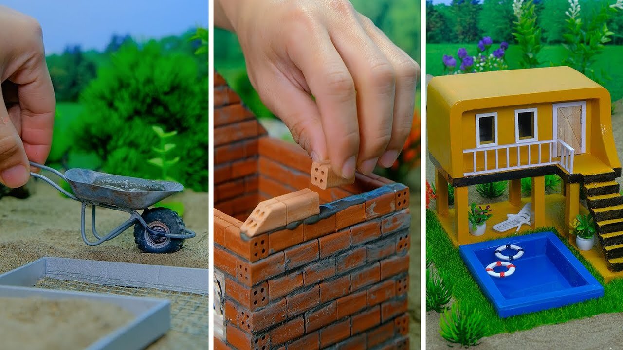 From Mini Bricks to a Complete 2-Story House: You’ll Be Amazed by the Results! #vfuho #miniature