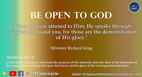 BE OPEN TO GOD