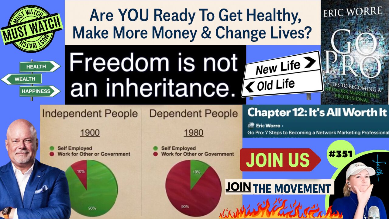#351 Financial Freedom IS EASY With The Right Tools & Team! STOP BEING A SLAVE TO THE SYSTEM & TAKE CONTROL OF YOUR Personal, HEALTH & Financial Freedoms! Are YOU Ready To Get Healthy, Make More Money & Change Lives? JOIN THE MOVEMENT NOW!