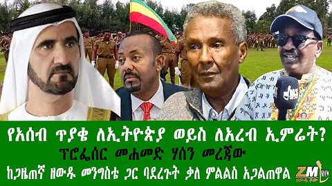 የአሰብ ጥያቄ ለኢትዮጵያ ወይስ ለአረብ ኢምሬት? ፕሮፌሰር መሐመድ ሃሰን መረጃው ከጋዜጠኛ ዘውዱ መንግስቴ ጋር ባደረጉት ቃለ ምልልስ አጋልጠዋል፣ 170126