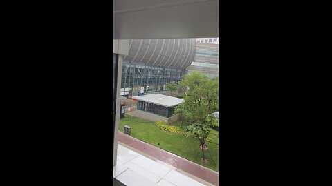 watching the rain finally roll in at the hospital