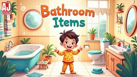 Bathroom Items for Kids 🚿 | Learn Bathroom Vocabulary😊