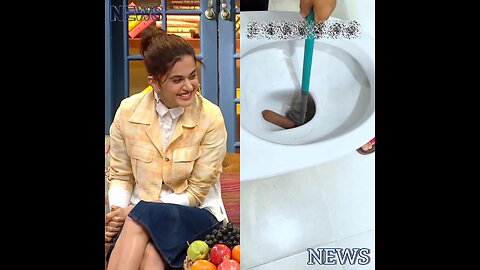 The man's ice cream falls into the toilet from his mouth. He picks up the ice cream from the toilet