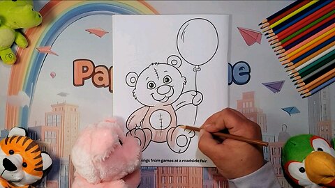 Happy Coloring 🎨 Teddy with a Balloon🎈