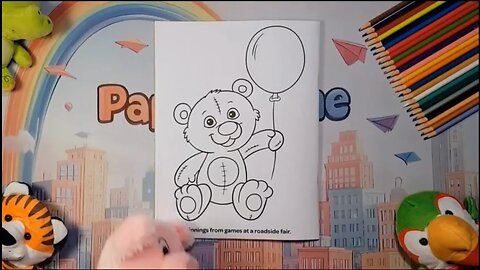 Happy Coloring 🎨 Teddy with a Balloon🎈