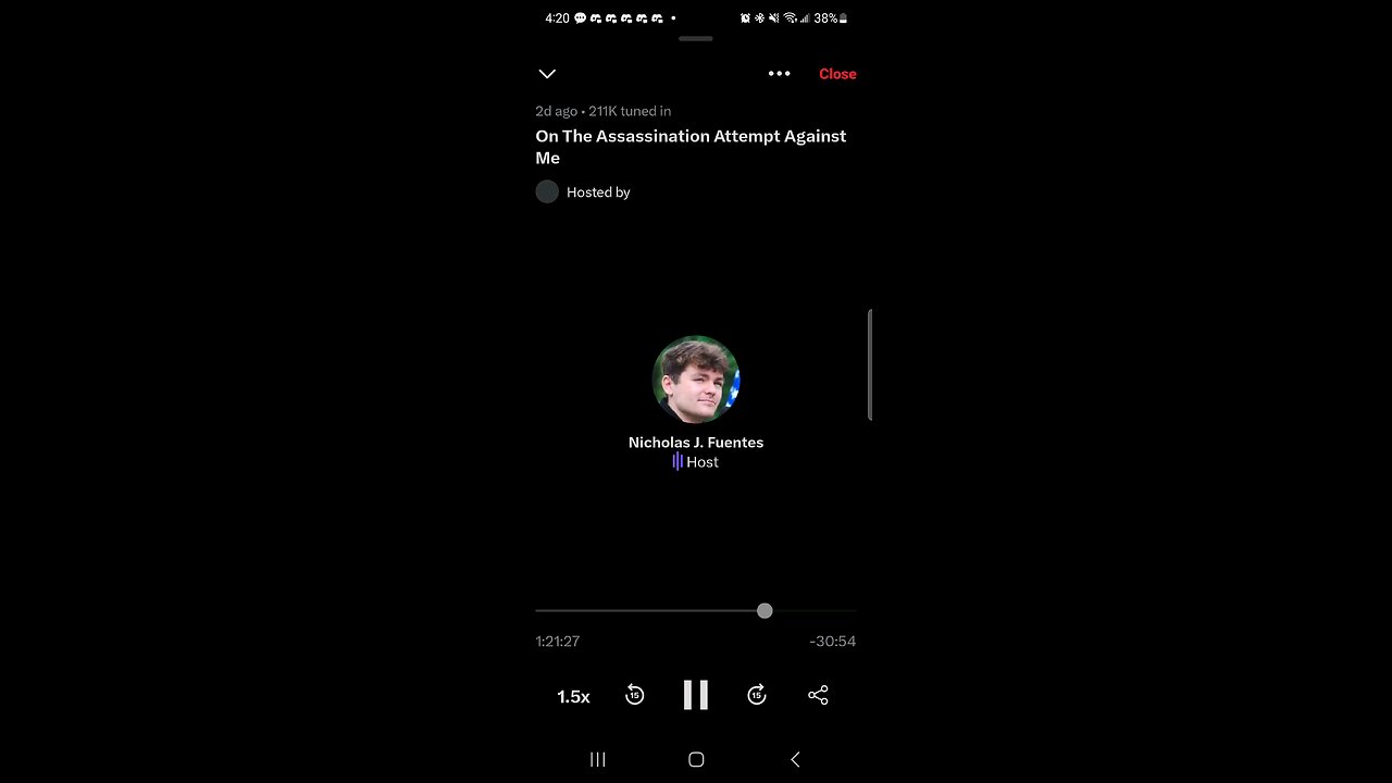 Nick Fuentes: Assassination Atempt Twitter Space
